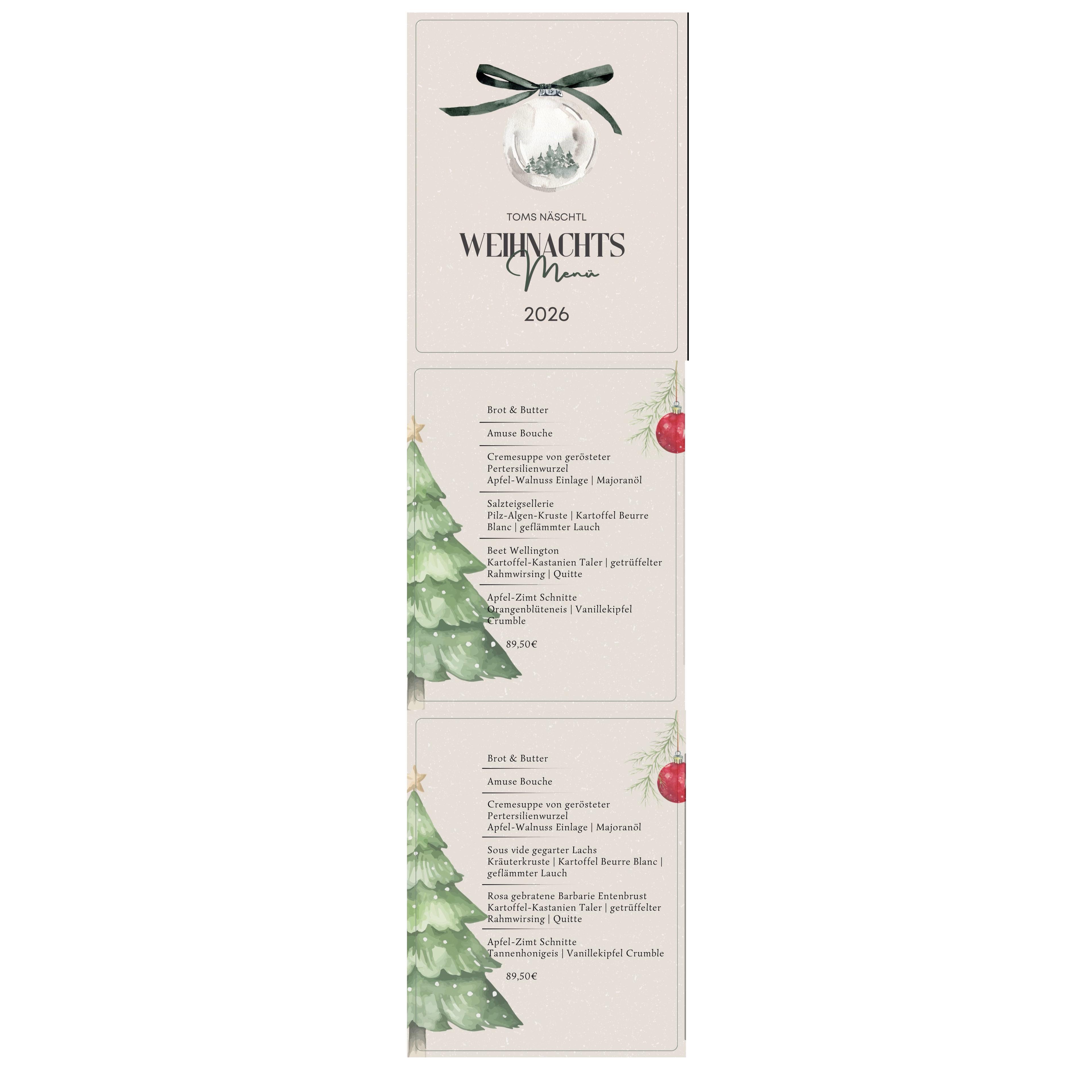 Weihnachtsmenü 2026